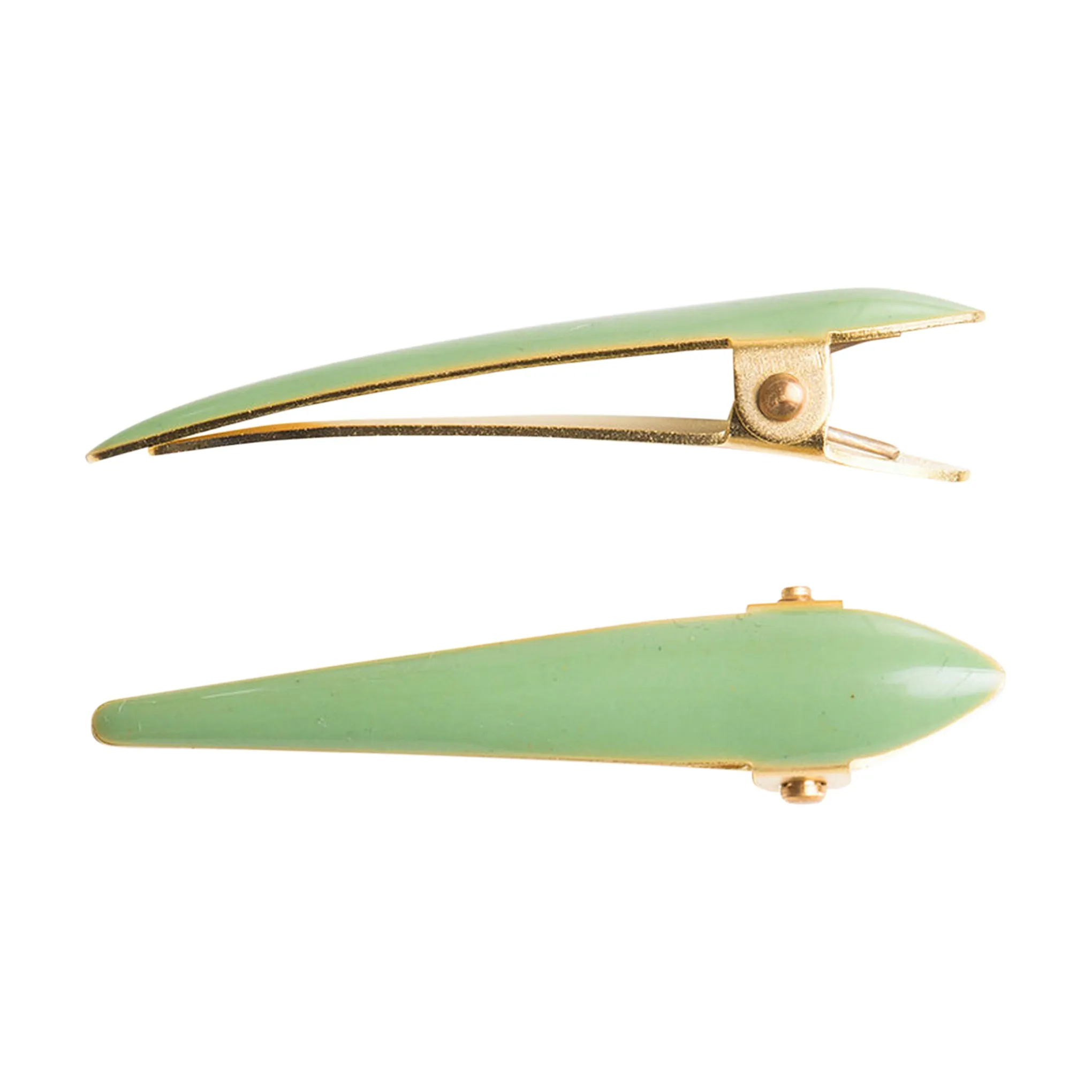 Ficcare Mini Maximas Hair Clip Pair in Sahara Agave Enamel