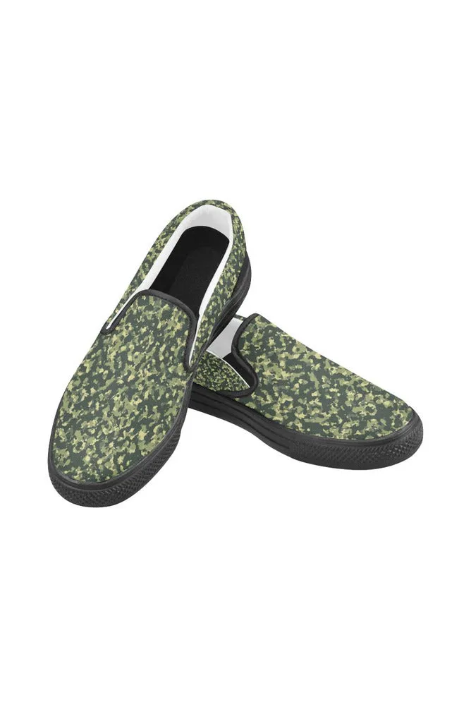 Forest Camouflage Men's Unusual Slip-on Canvas Shoes (Model 019)