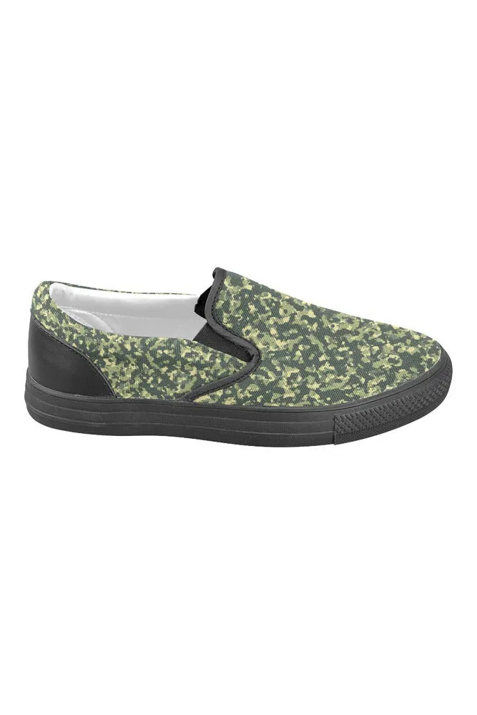 Forest Camouflage Men's Unusual Slip-on Canvas Shoes (Model 019)