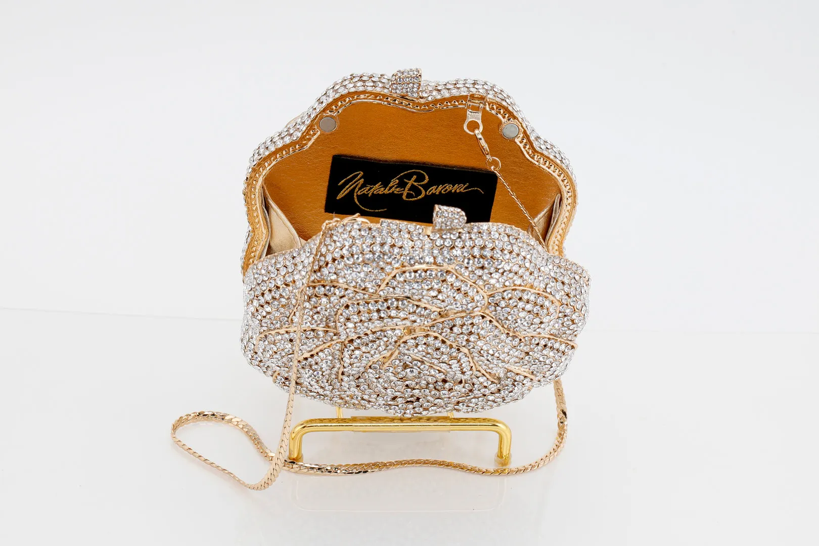 Gold and Diamond Rose Evening Bag