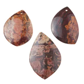 Gold Leaf Jasper 32x46-60mm Free Form Marquise Pendant