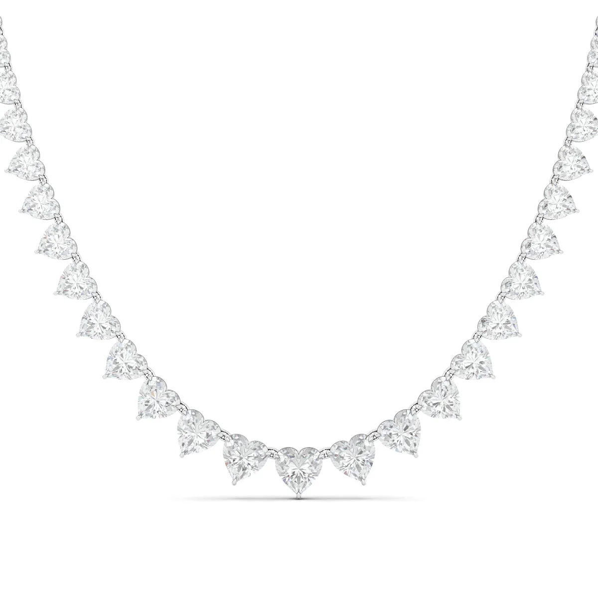 Graduated Heart Shape Diamond Necklace