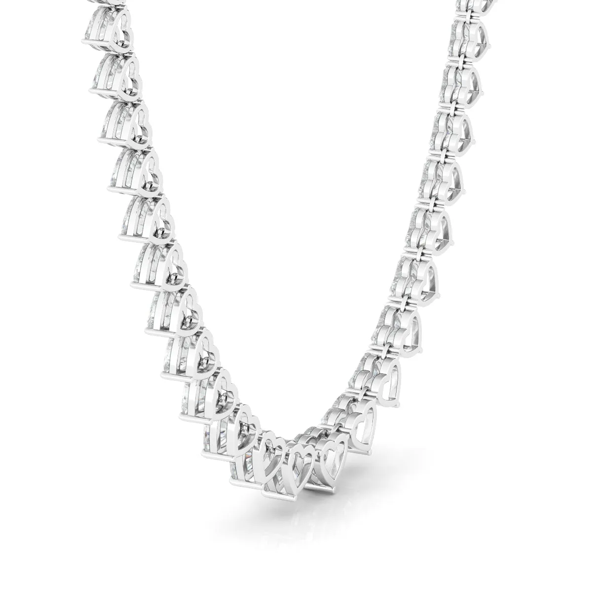 Graduated Heart Shape Diamond Necklace