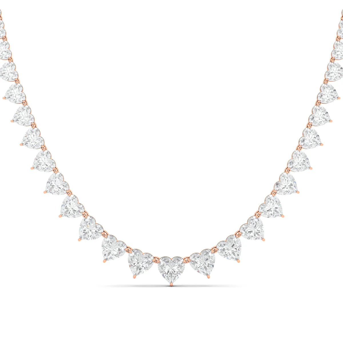 Graduated Heart Shape Diamond Necklace