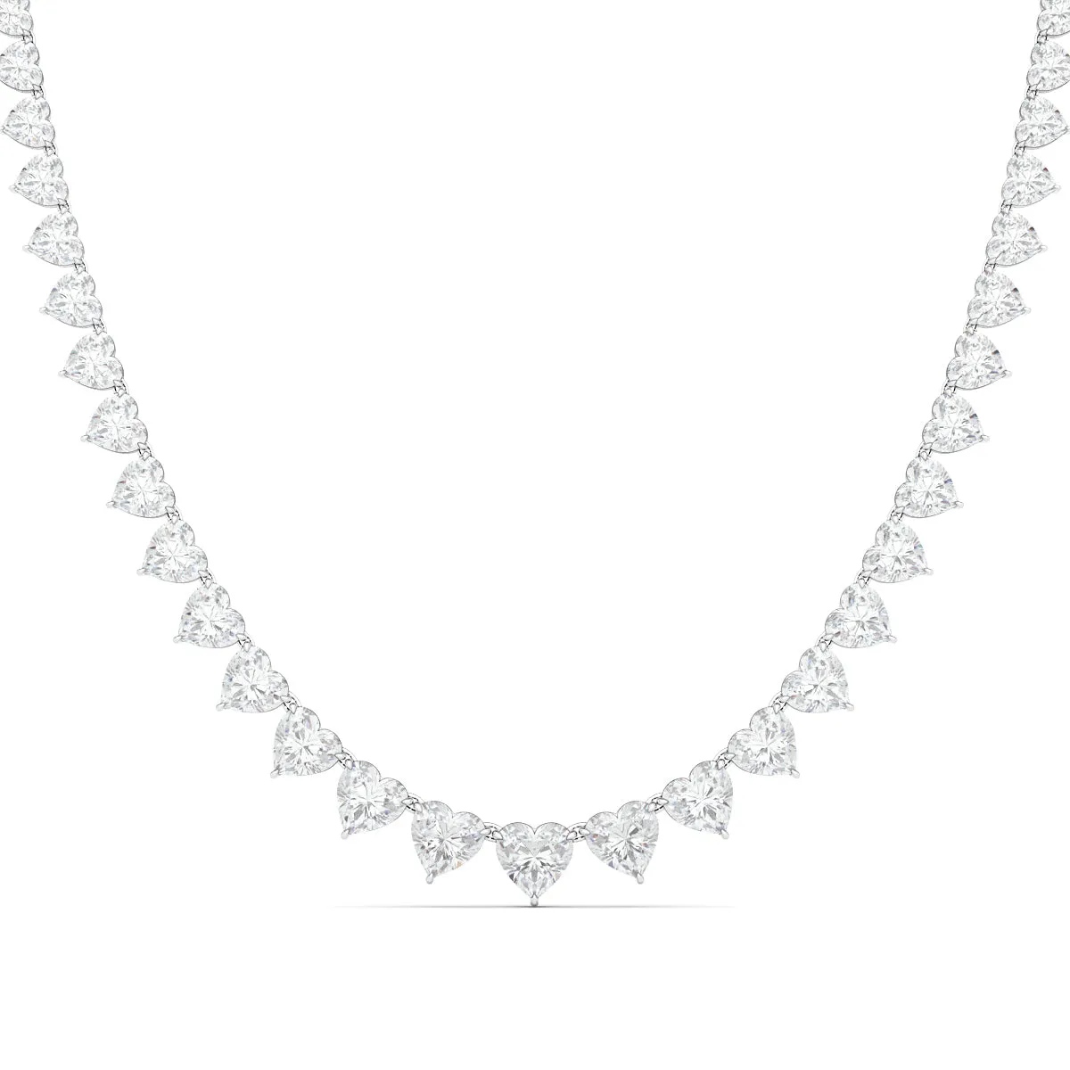 Graduated Heart Shape Diamond Necklace