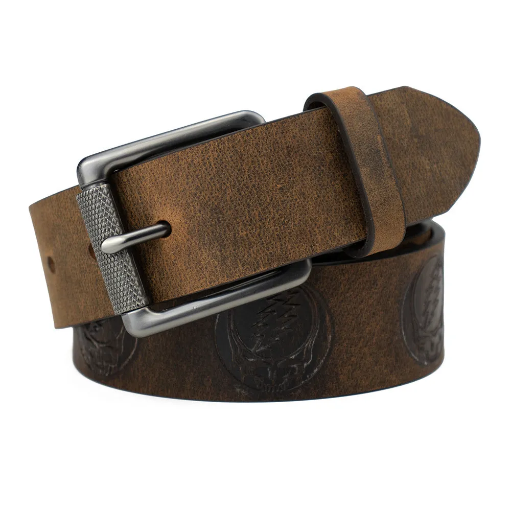 Grateful Dead | Premium Leather Belt | Embossed Steal Your Face