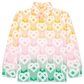 Jacquard Shacket - Gradient Flying Heart