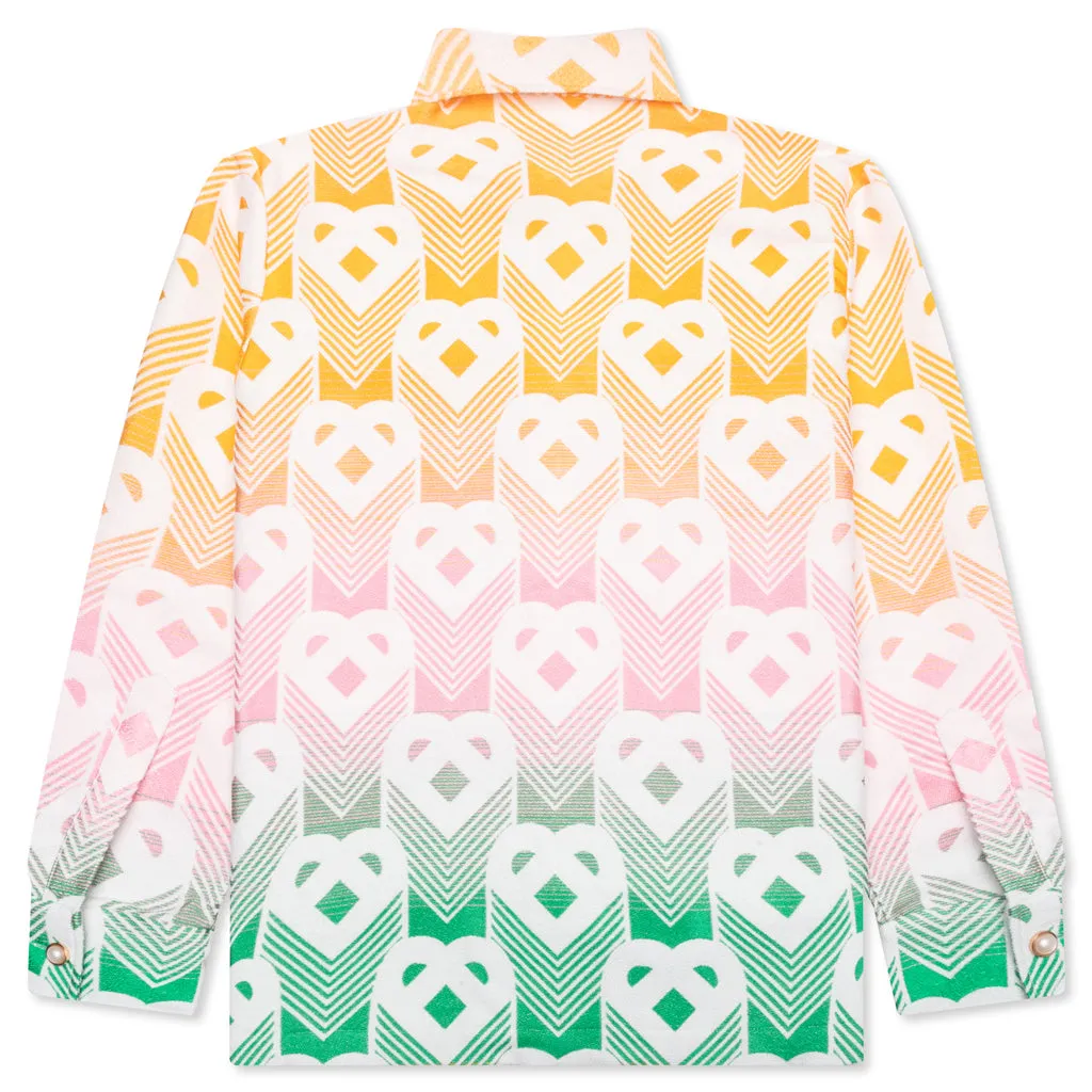 Jacquard Shacket - Gradient Flying Heart