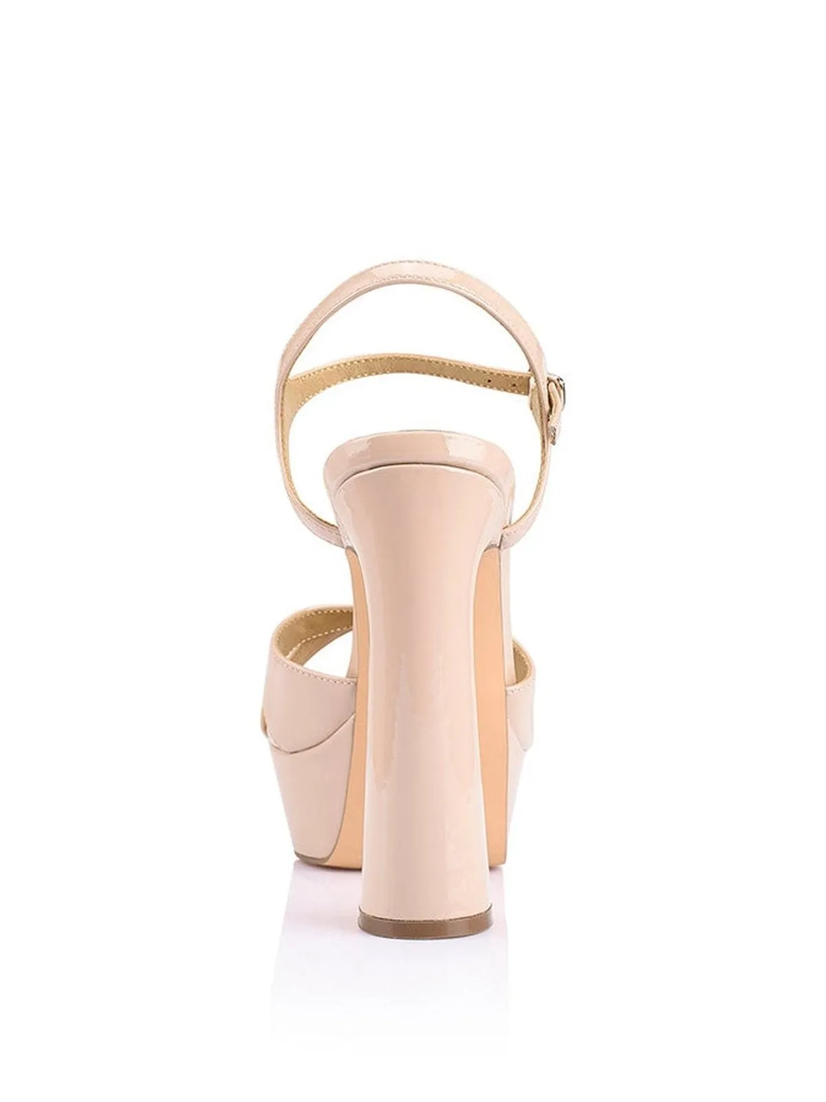 Jamie Platform Sandals - Nude Patent