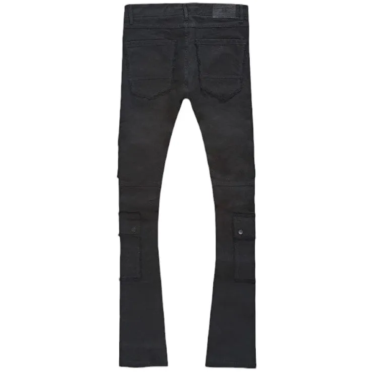 Jordan Craig Martin Stacked El Dorado Cargo Pants (Jet Black) JTF218