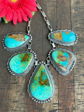 Kingman Turquoise Bib Necklace