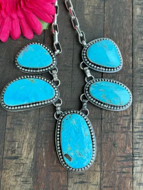 Kingman Turquoise Bib Necklace