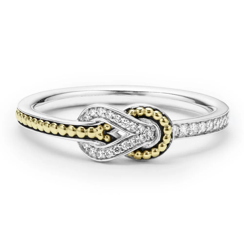 Lagos Newport Petite Two Tone Knot Diamond Ring