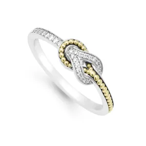 Lagos Newport Petite Two Tone Knot Diamond Ring