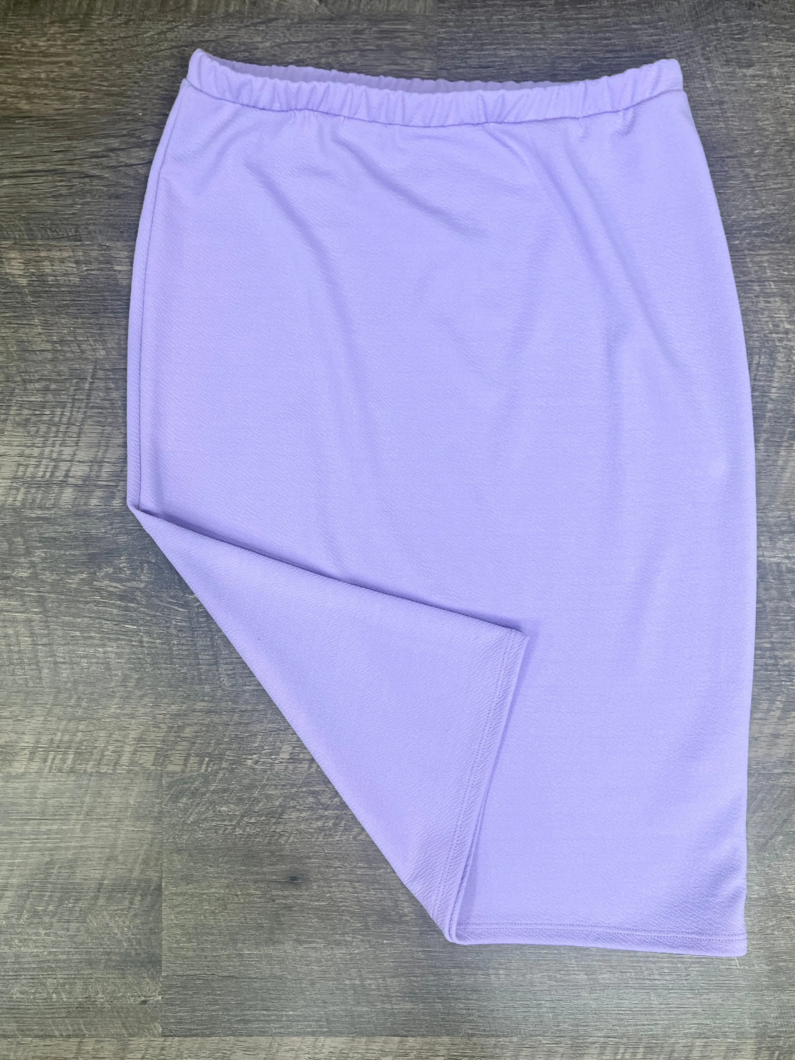 Laura Textured Lavender Pencil Style Skirt-Regular & Plus