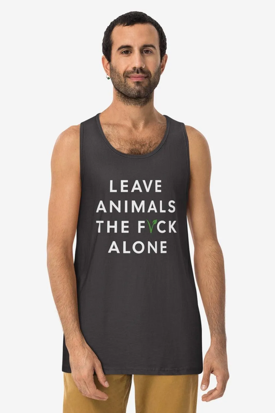 Leave Animals Alone Men’s premium tank top