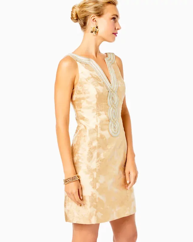 Lilly Pulitzer Valli Shift Dress - Gold Organza Brocade