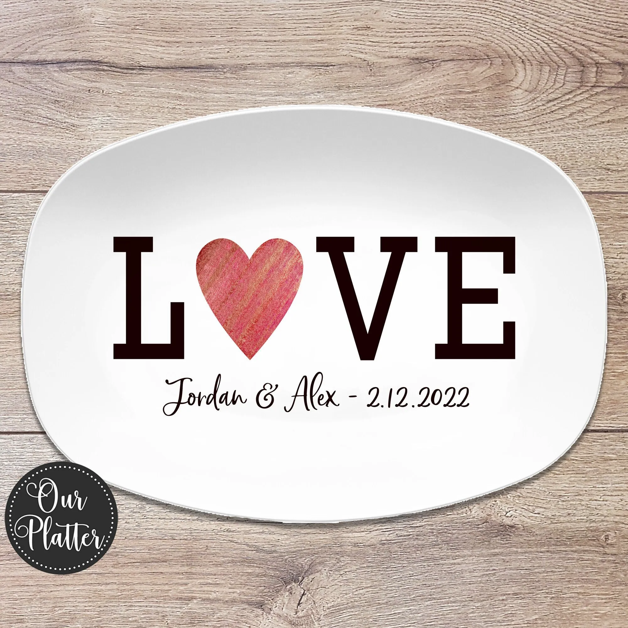 Love Heart Personalized Platter