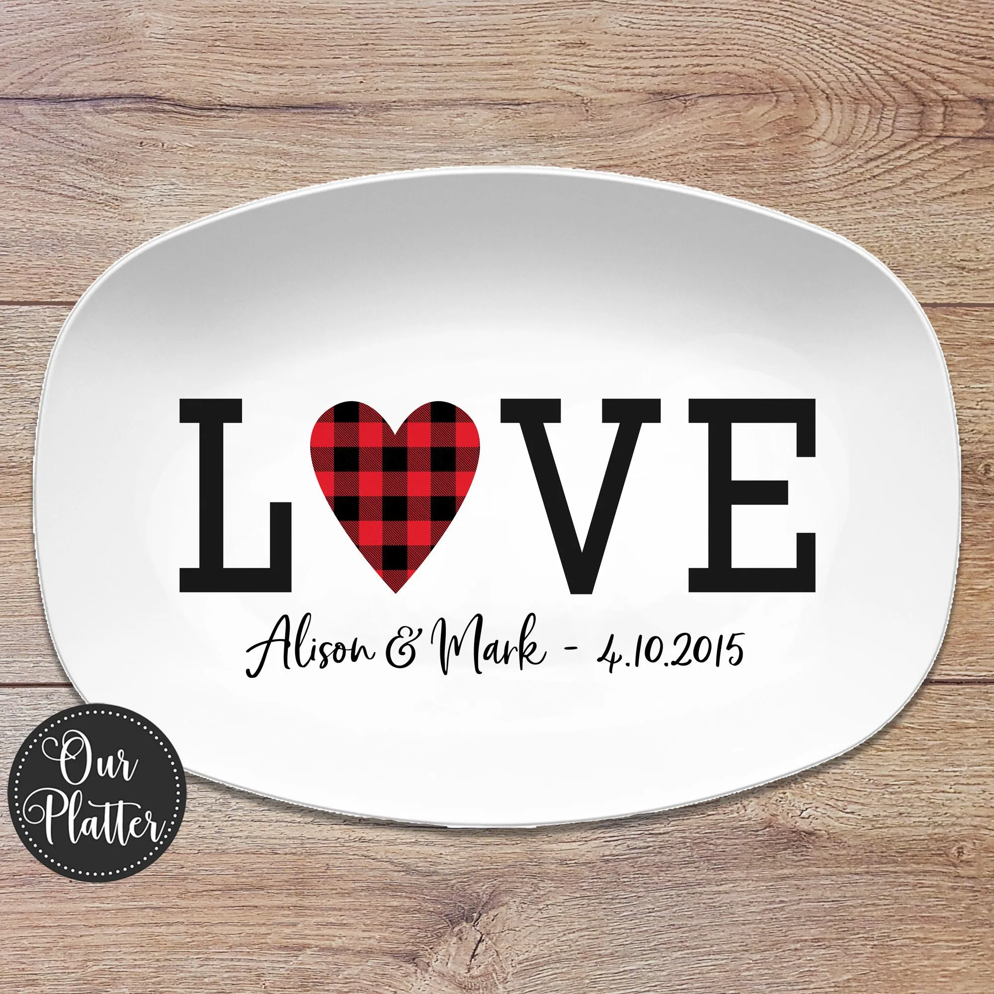 Love Heart Personalized Platter