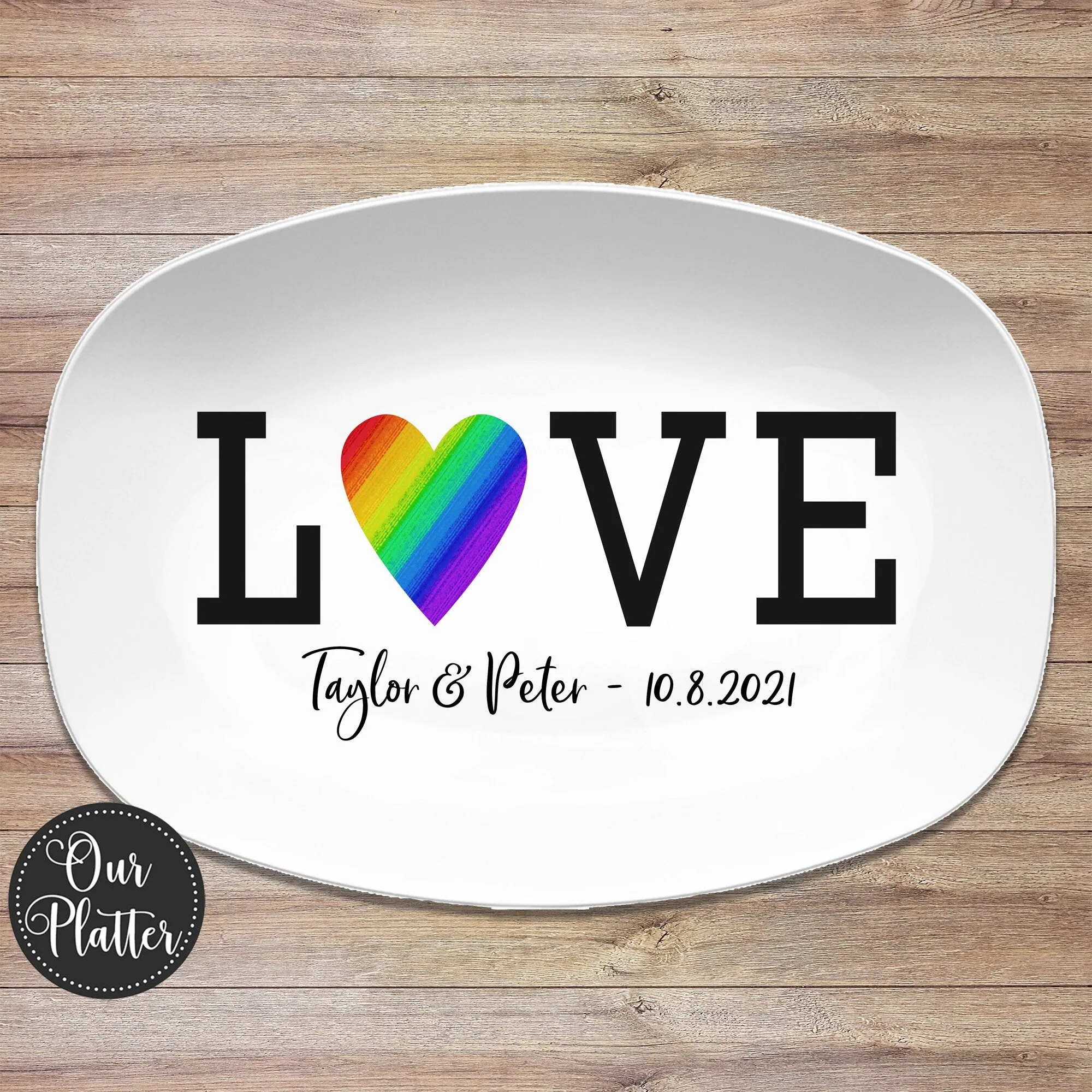 Love Heart Personalized Platter