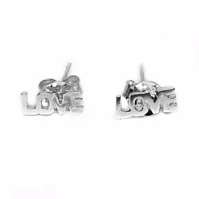 Love Script Stud Earrings