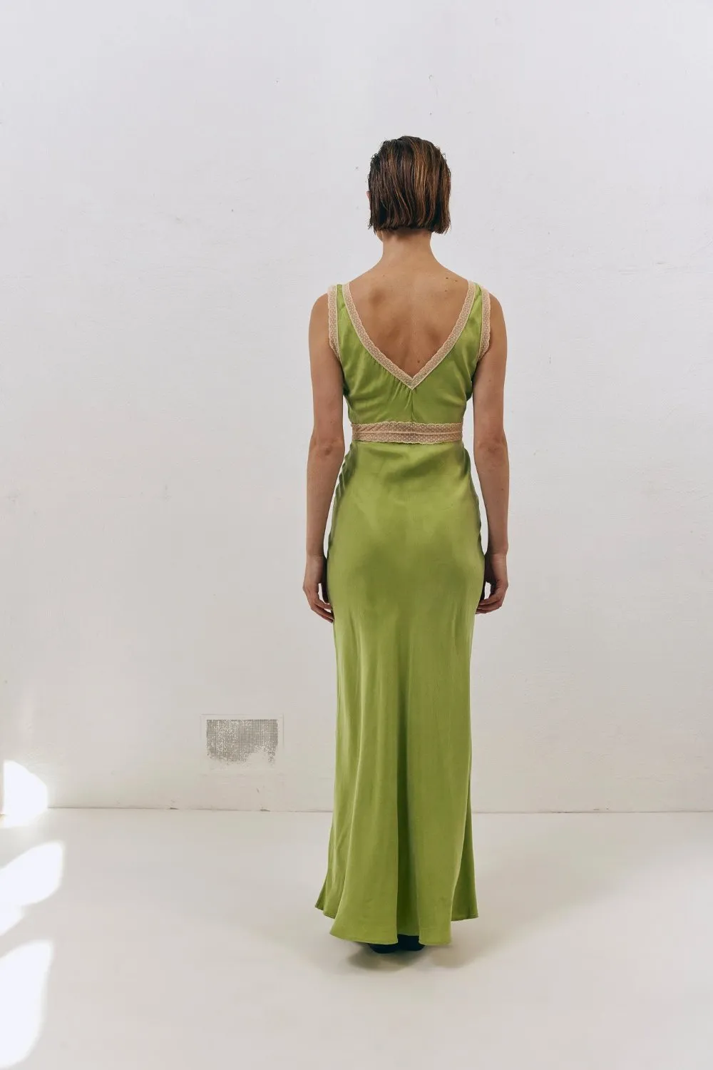 Meet Me On The Dance Floor Bias Cut Maxi Dress Lime