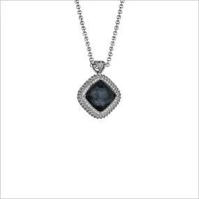 Motif Hematite & Diamond Necklace in Sterling Silver