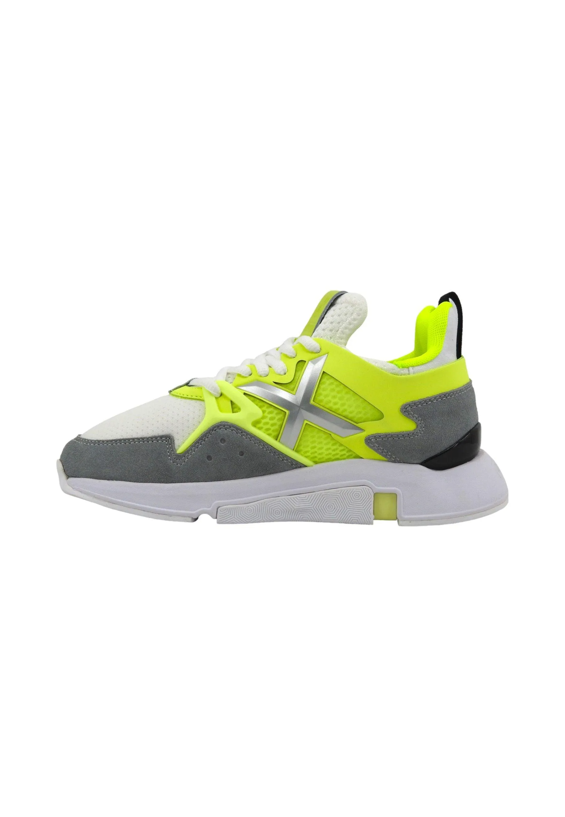 MUNICH Click Women 69 Sneaker Donna White Grey Verde Fluo 4172069