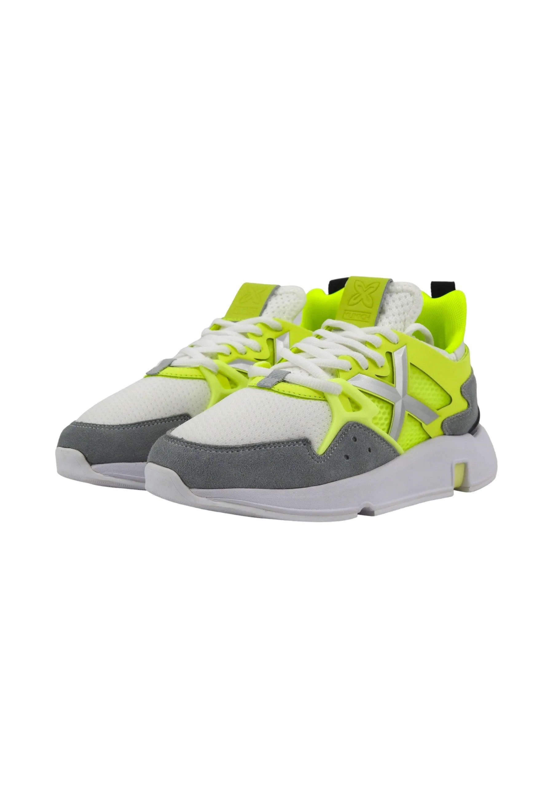 MUNICH Click Women 69 Sneaker Donna White Grey Verde Fluo 4172069