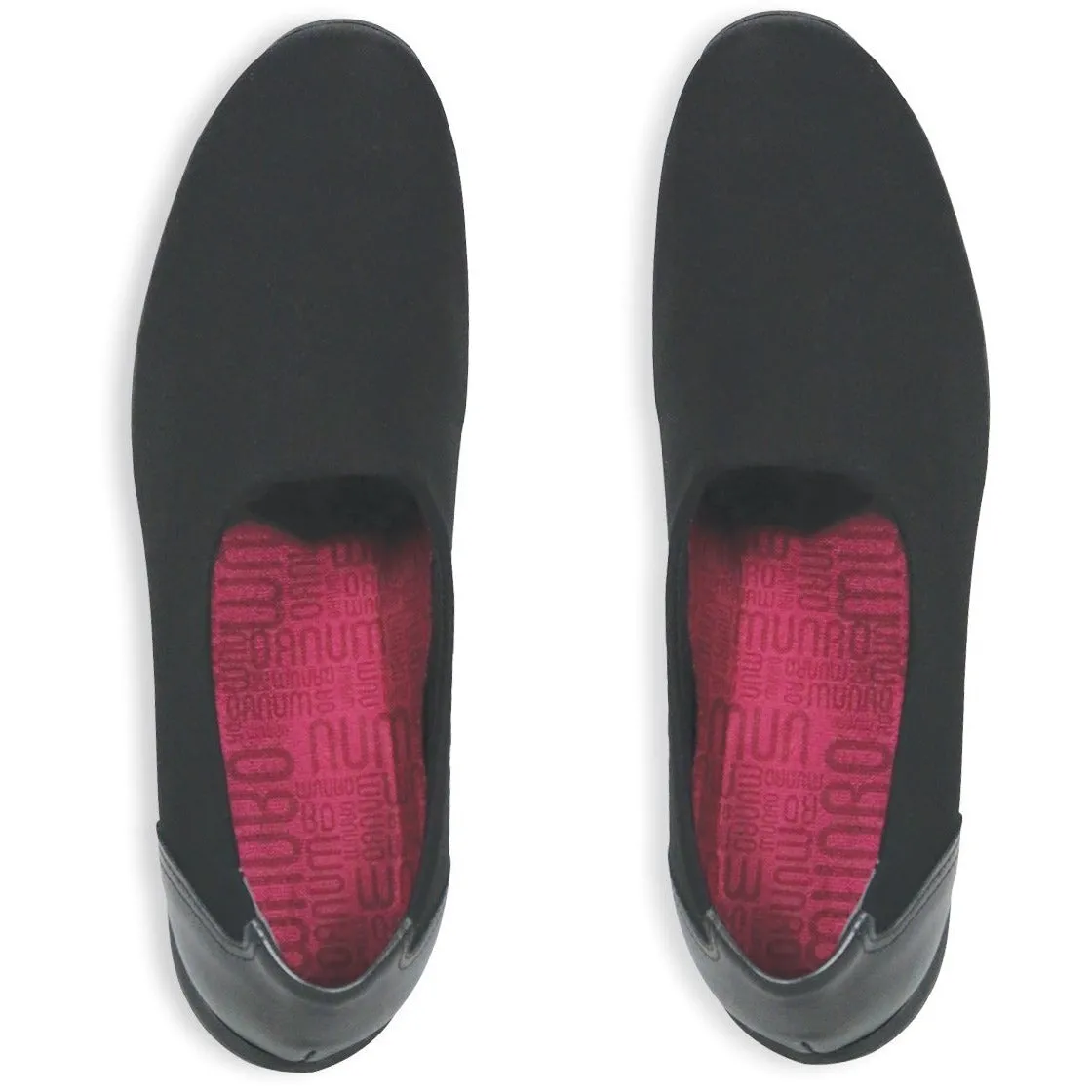 Munro Traveler Black Slip-on Stretch Fabric Shoes