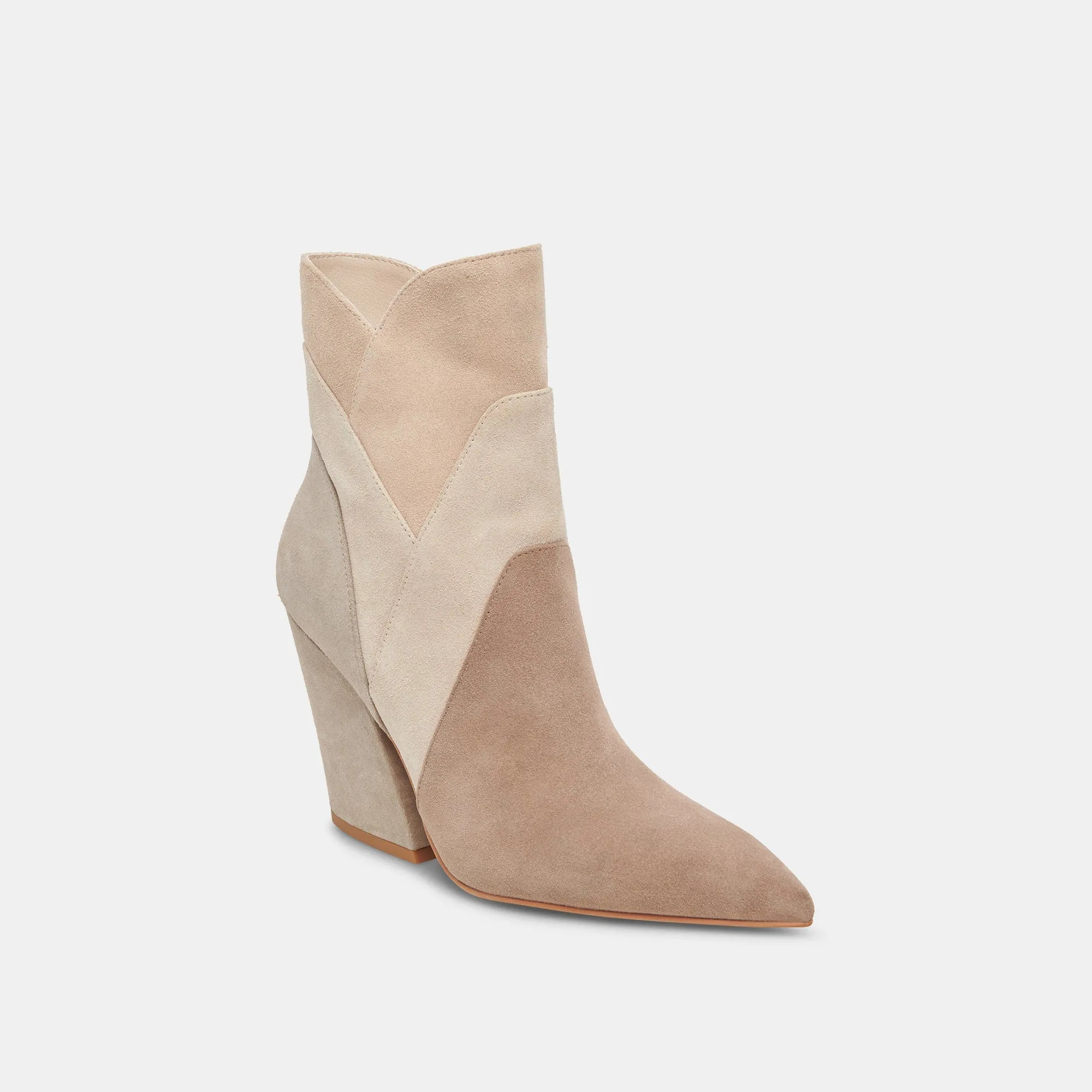 NEENA BOOTIES TAUPE MULTI SUEDE - re:vita