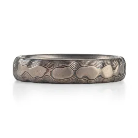 Nightfall Ring or Wedding Band in Guri Bori Pattern