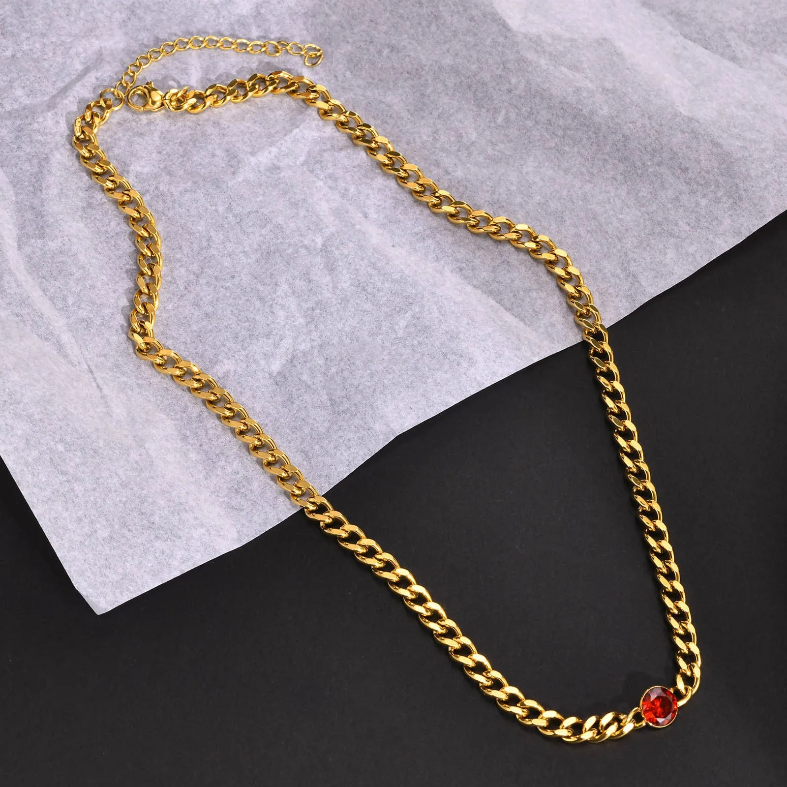 No-Tarnish Medical Titanium Zirconia Hip-Pop Chain Necklace