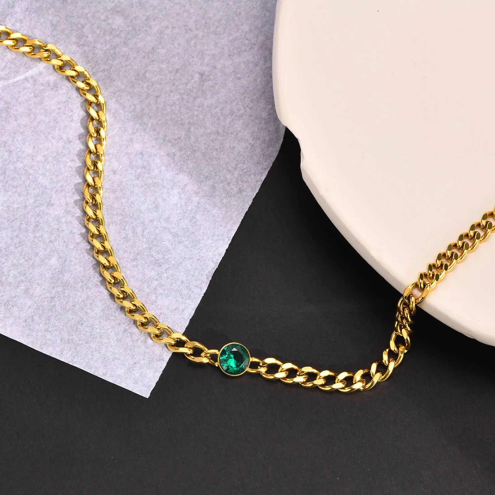 No-Tarnish Medical Titanium Zirconia Hip-Pop Chain Necklace