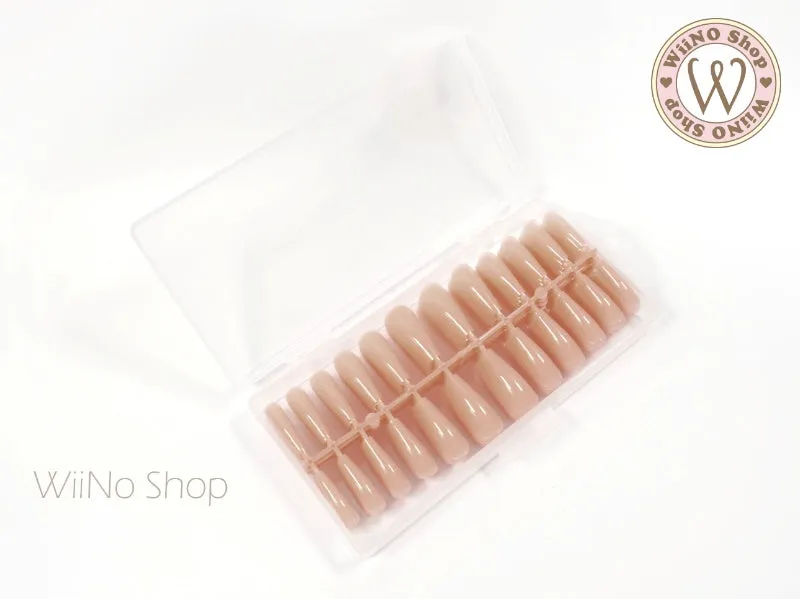 Nude Color Coffin Long Full Cover Extension Nail Tips