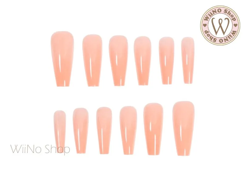 Nude Color Coffin Long Full Cover Extension Nail Tips