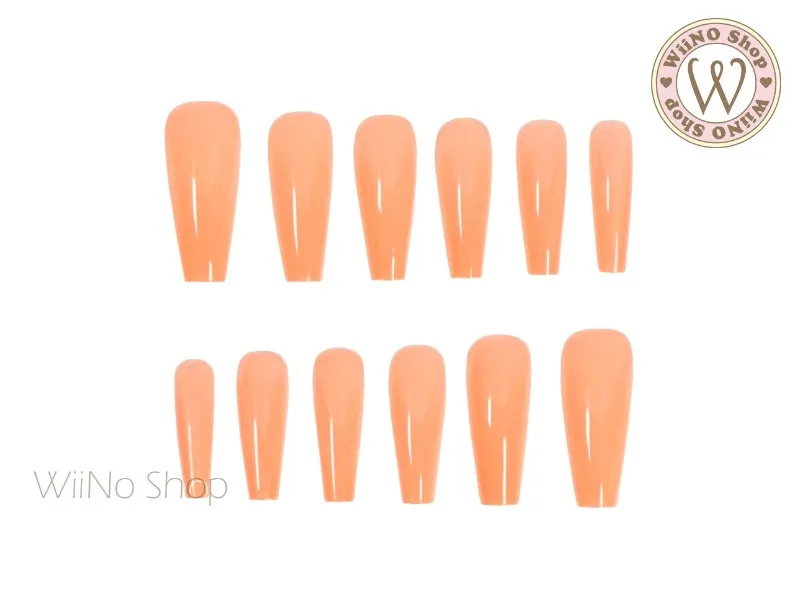 Nude Color Coffin Long Full Cover Extension Nail Tips