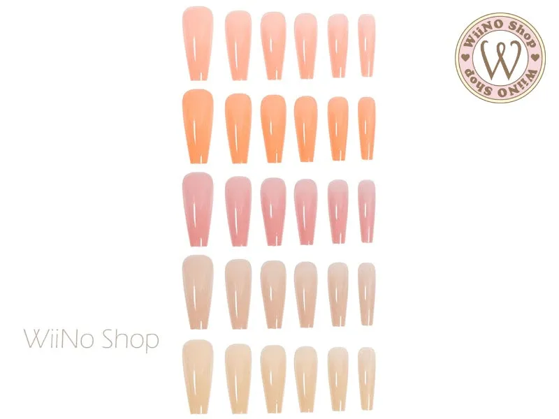 Nude Color Coffin Long Full Cover Extension Nail Tips