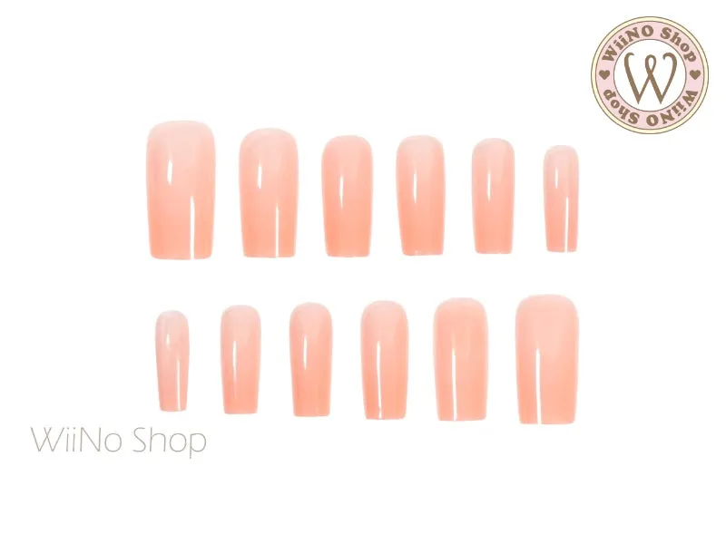 Nude Color Square Medium Full Cover Extension Nail Tips