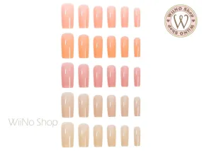 Nude Color Square Medium Full Cover Extension Nail Tips