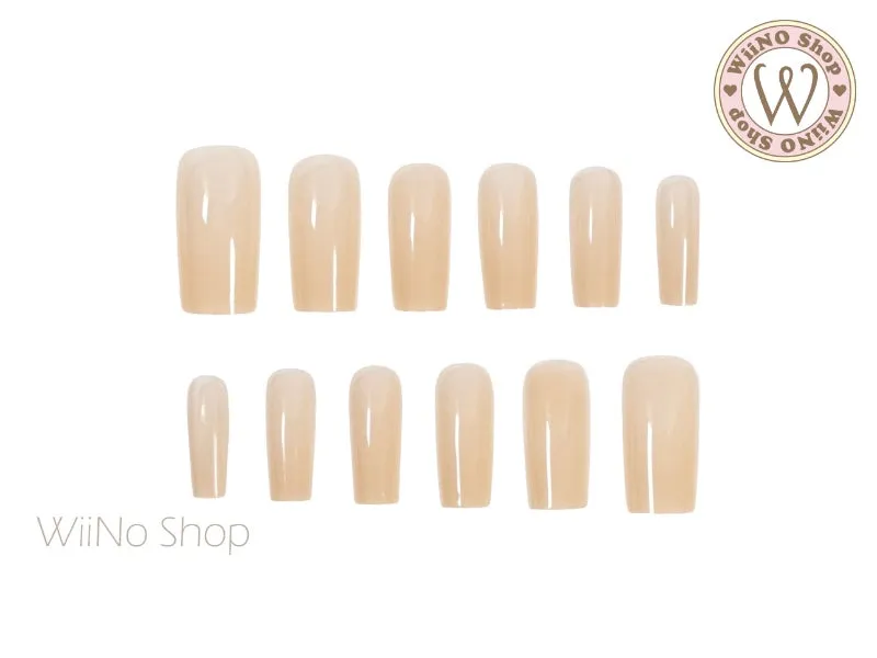 Nude Color Square Medium Full Cover Extension Nail Tips