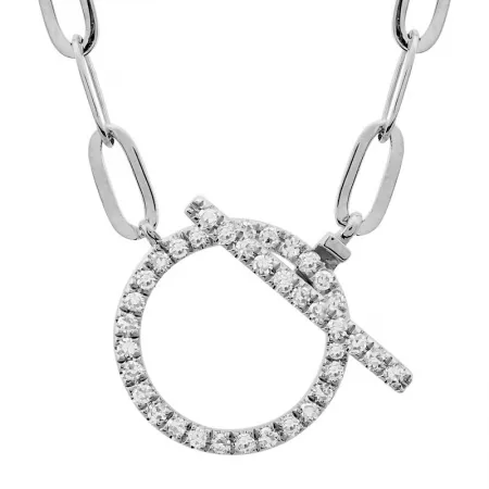 Open Link Diamond Clasp Necklace