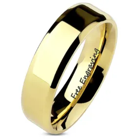 Personalized Engraved Men's Gold Wedding Ring - Handwriting Ring