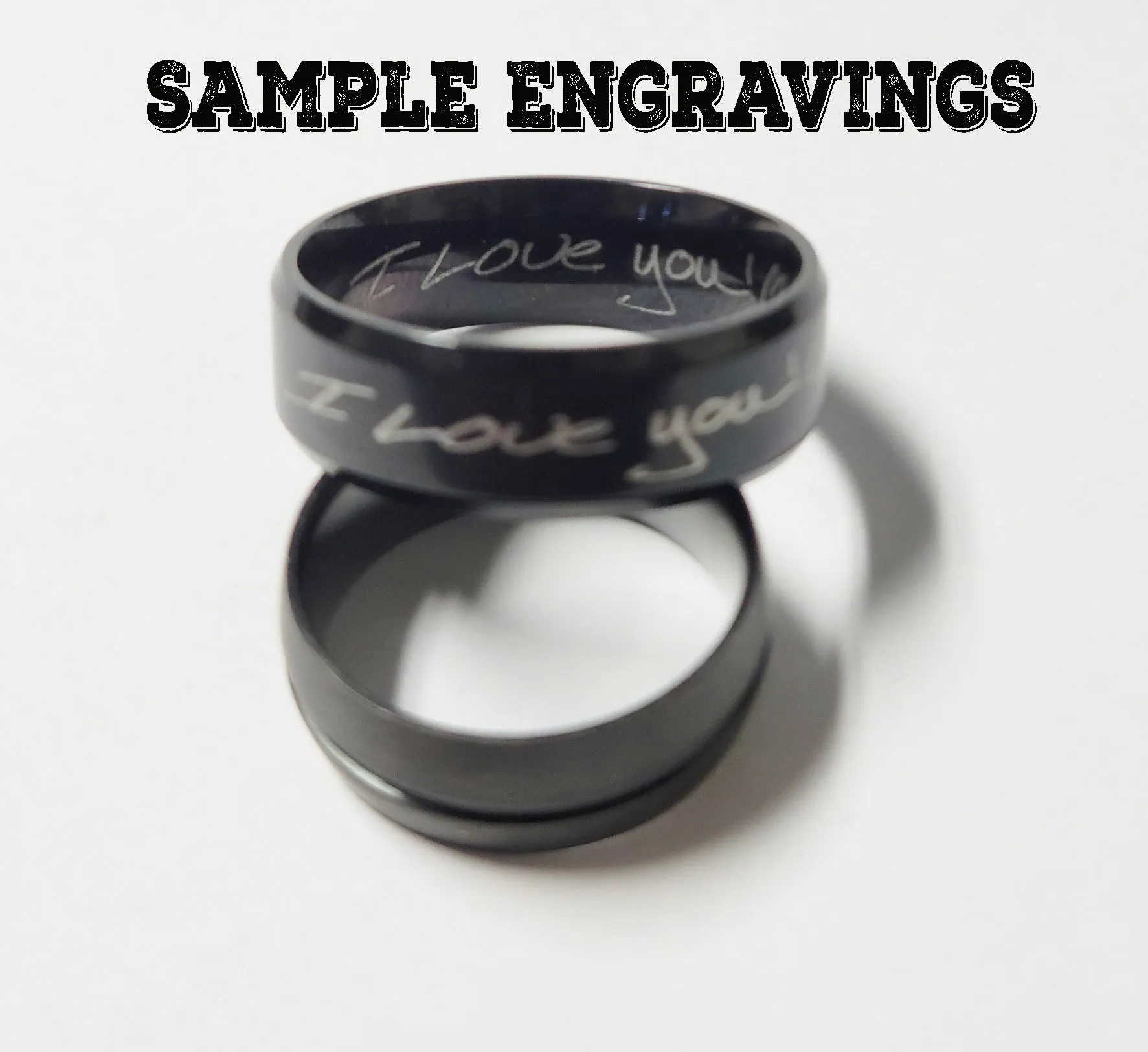 Personalized Engraved Men's Gold Wedding Ring - Handwriting Ring