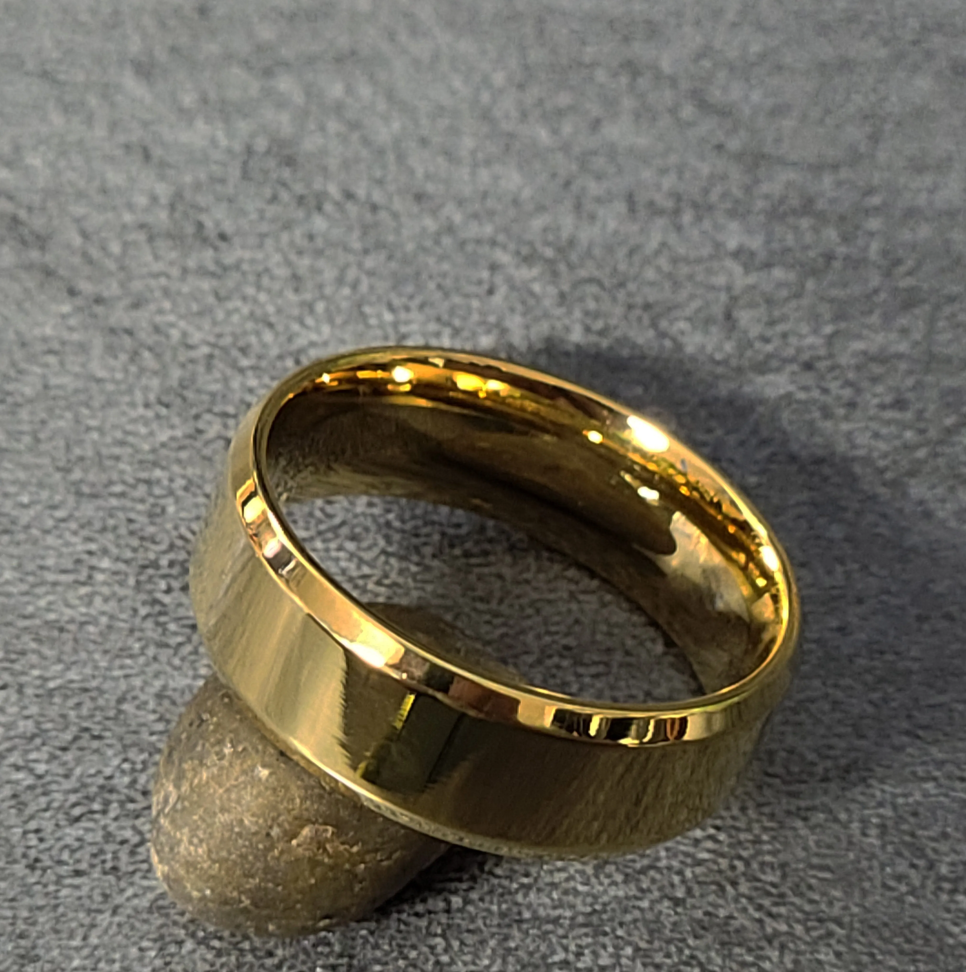 Personalized Engraved Men's Gold Wedding Ring - Handwriting Ring