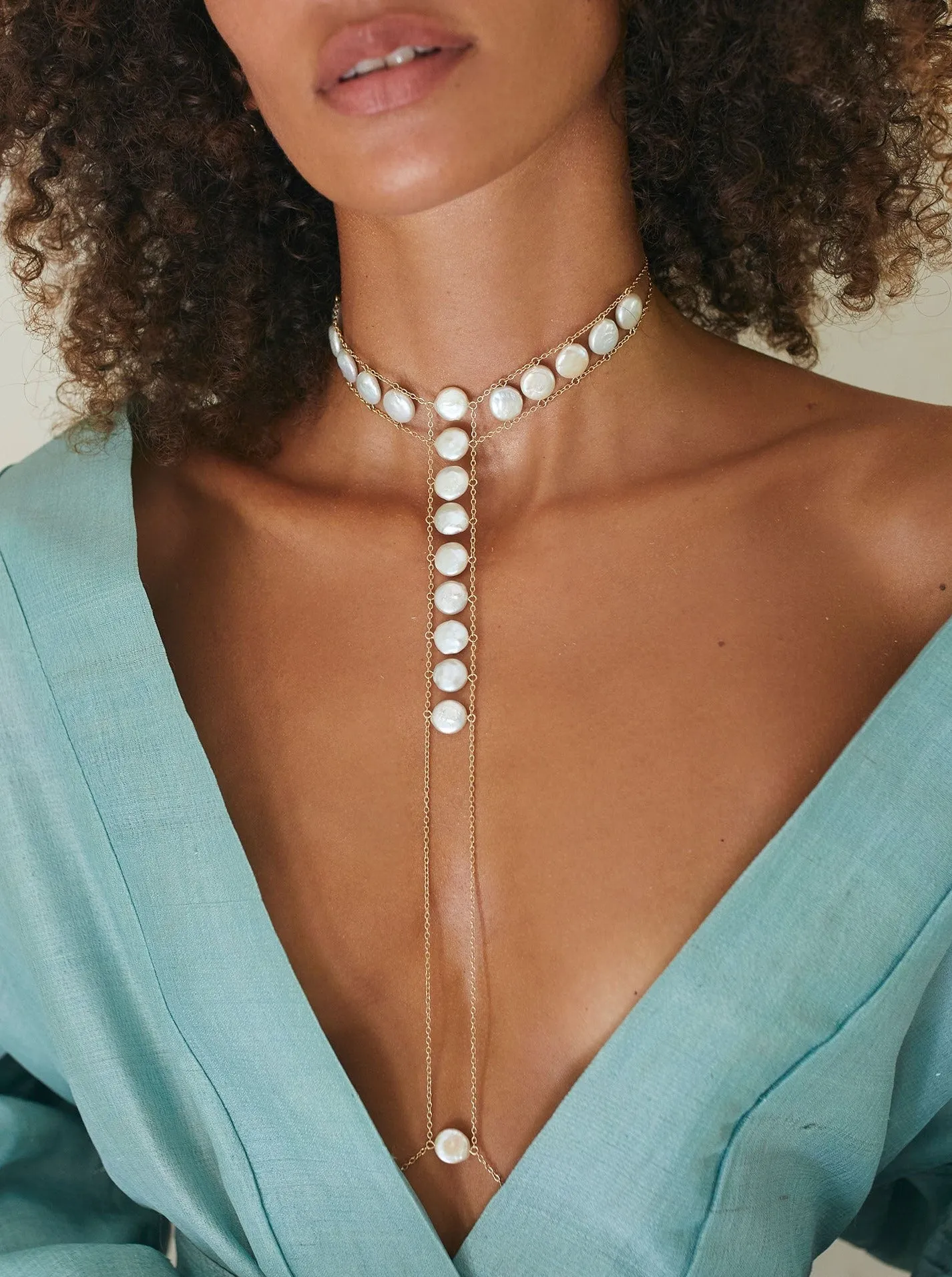 Queen Crown Pearl Choker Body Chain