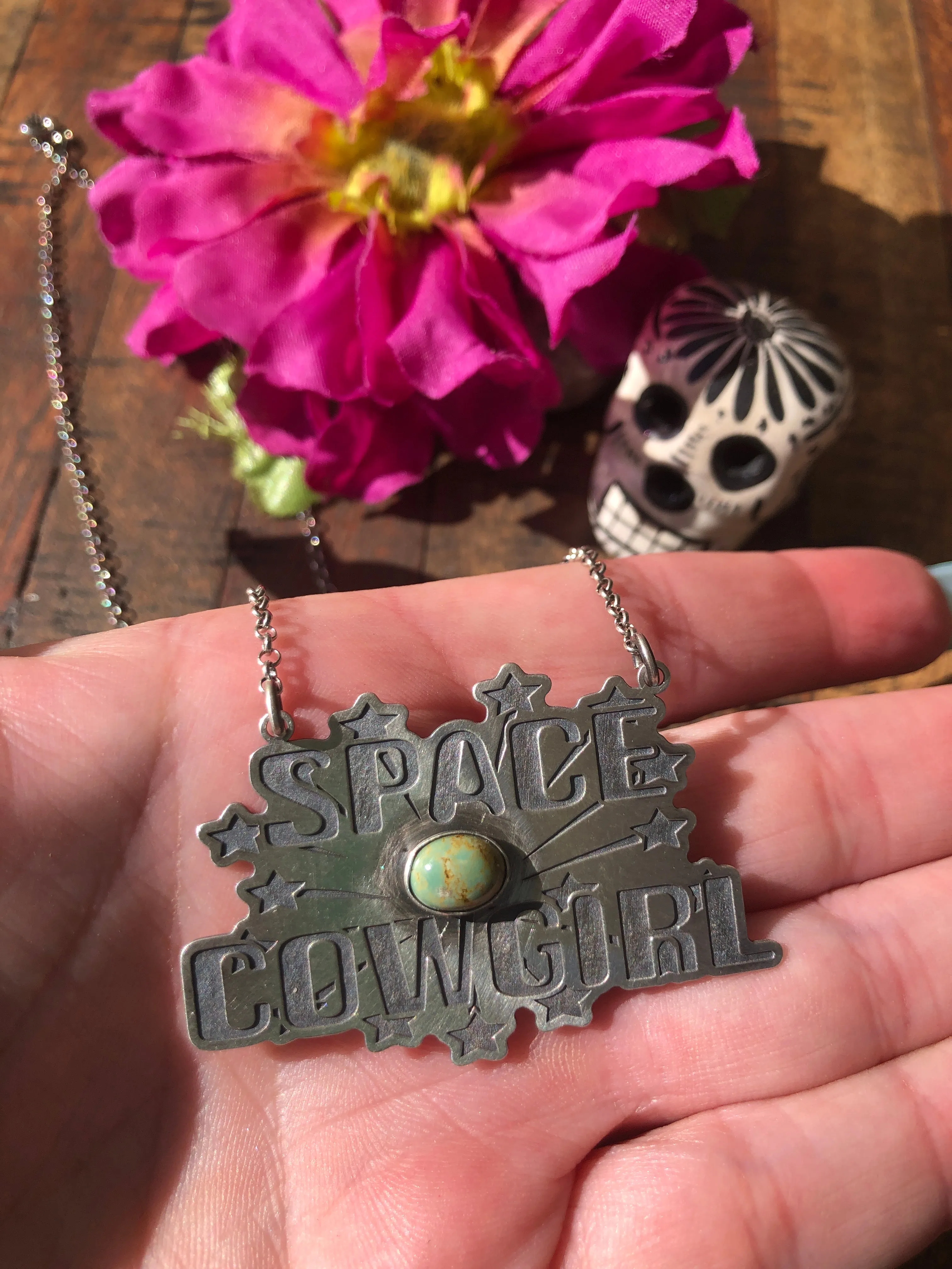 "Space Cowgirl" Necklace with Kingman Turquoise