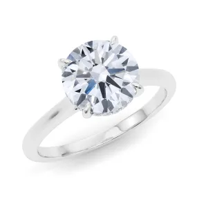 Round Cut Hidden Halo Diamond Ring