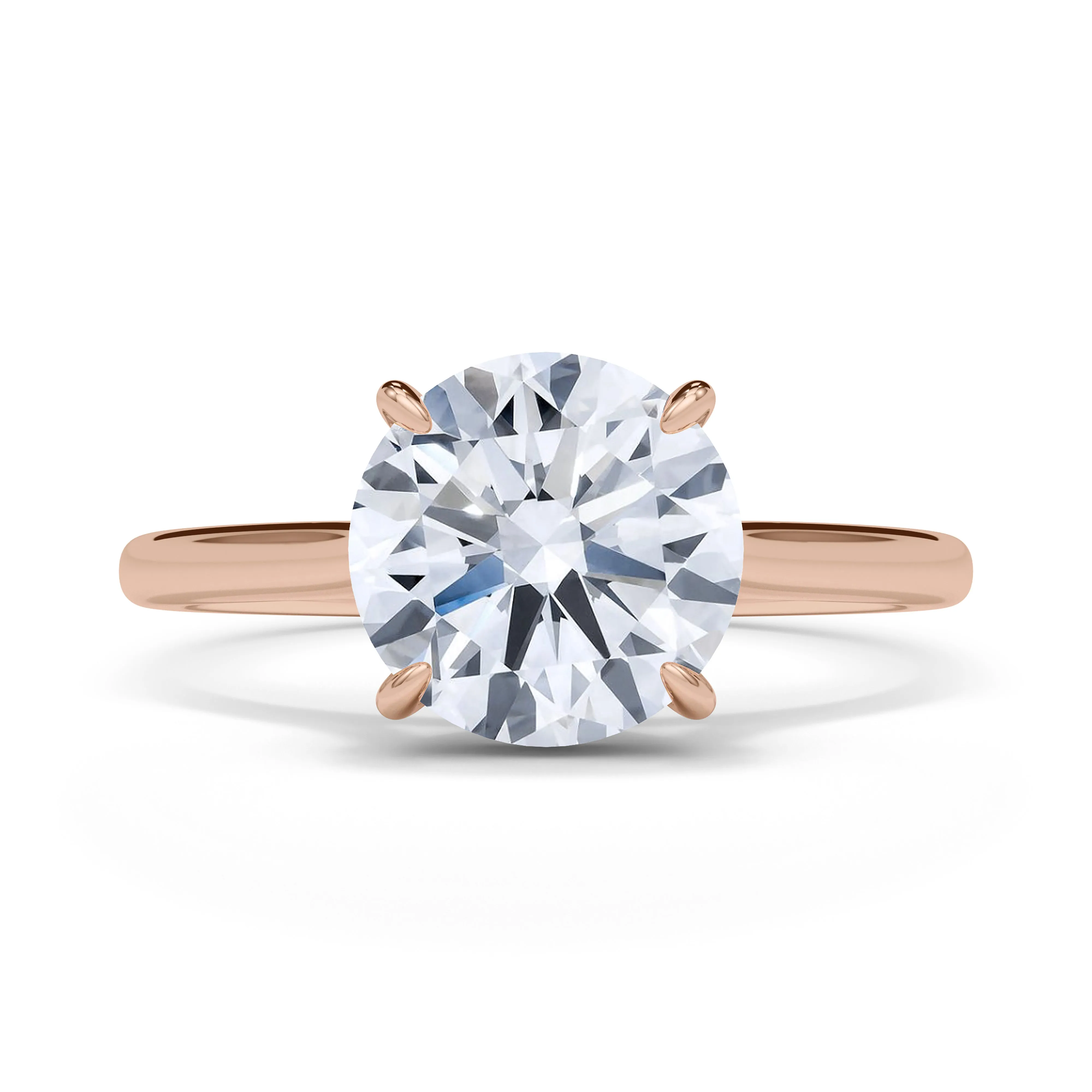 Round Cut Hidden Halo Diamond Ring