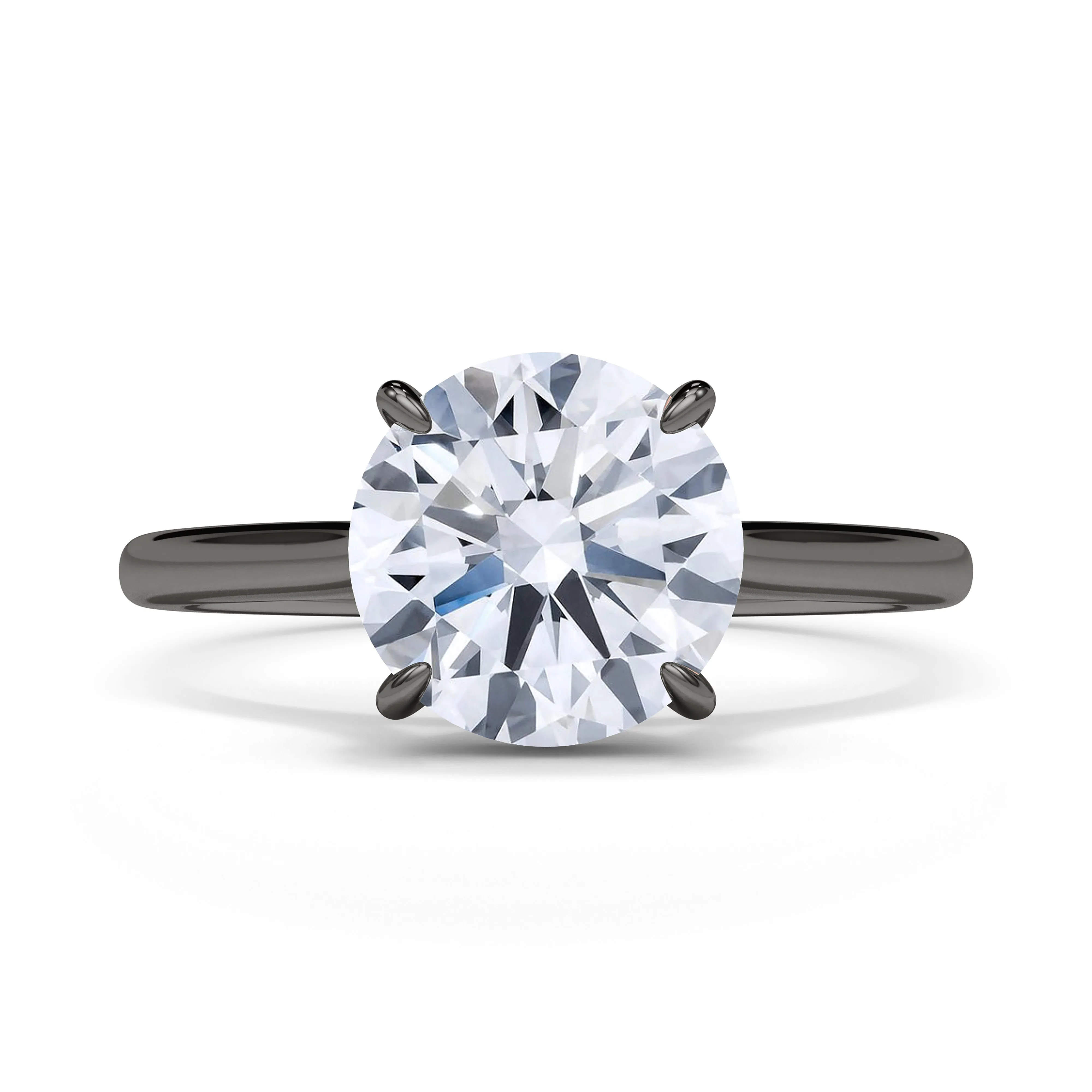 Round Cut Hidden Halo Diamond Ring